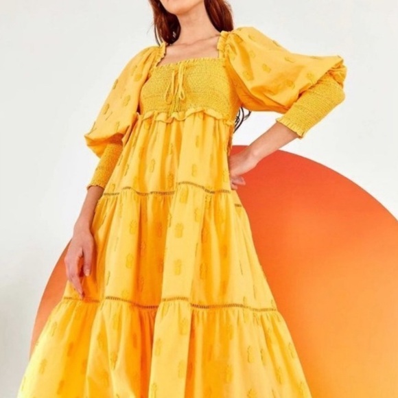 Farm Rio yellow pineapple dress new without tags - Picture 6 of 12